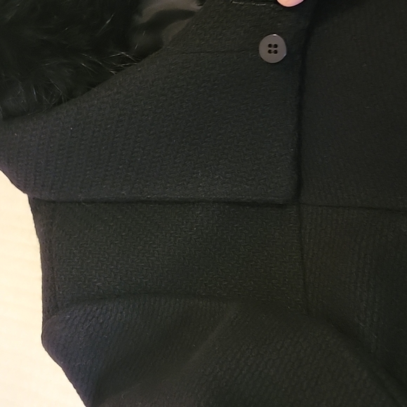 NWT Gorgeous Andrew Marc Black Posh Wool Coat with Removable Fur Collar Size:8 - Picture 10 of 16